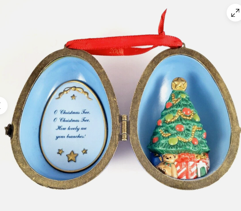 2000 Christmas Tree Surprise - hinged porcelain